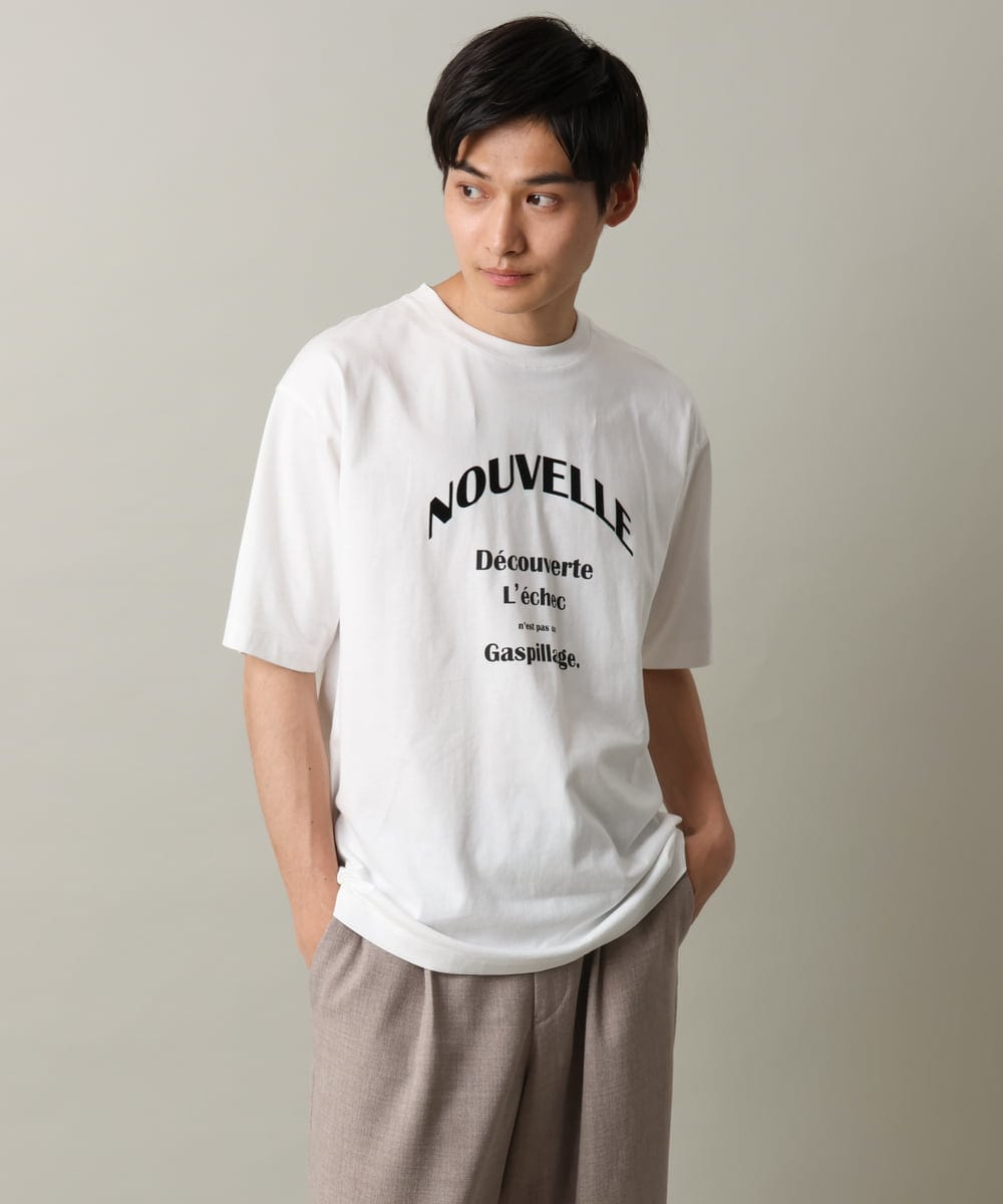 KHKHV13034 a.v.v MEN(アー・ヴェ・ヴェ) 【接触冷感】ロゴプリントセミワイドTシャツ オレンジ
