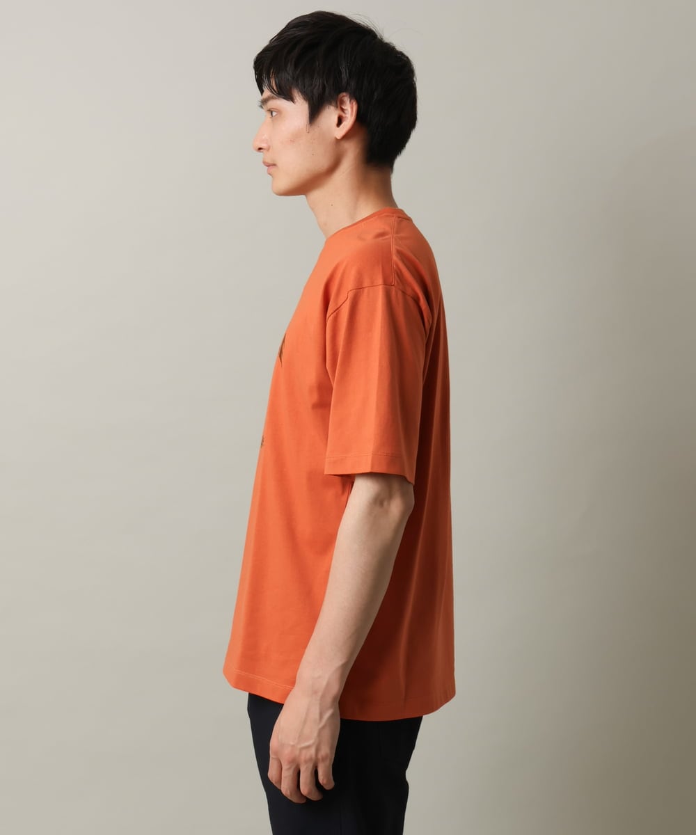 KHKHV13034 a.v.v MEN(アー・ヴェ・ヴェ) 【接触冷感】ロゴプリントセミワイドTシャツ オレンジ