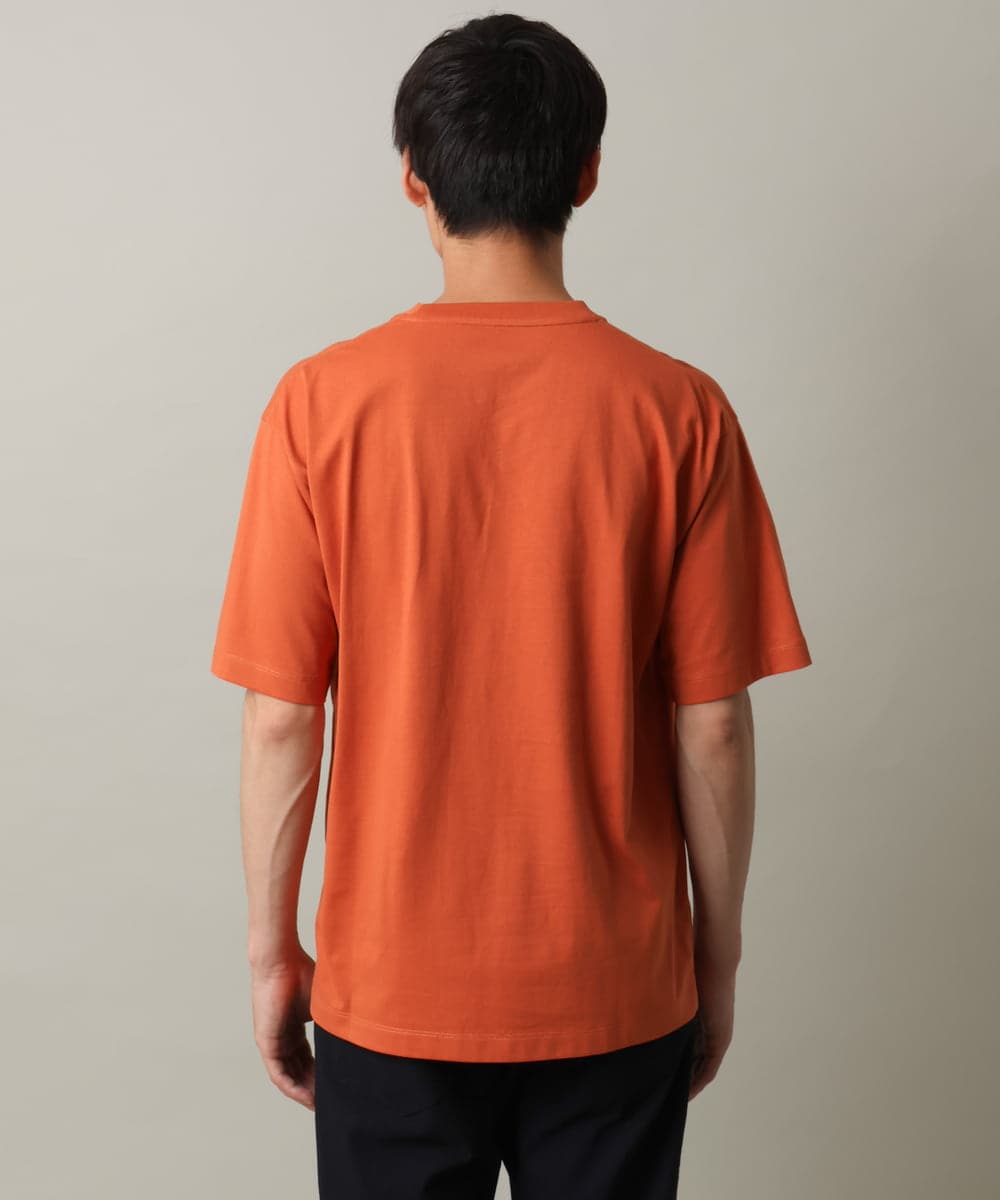 KHKHV13034 a.v.v MEN(アー・ヴェ・ヴェ) 【接触冷感】ロゴプリントセミワイドTシャツ オレンジ