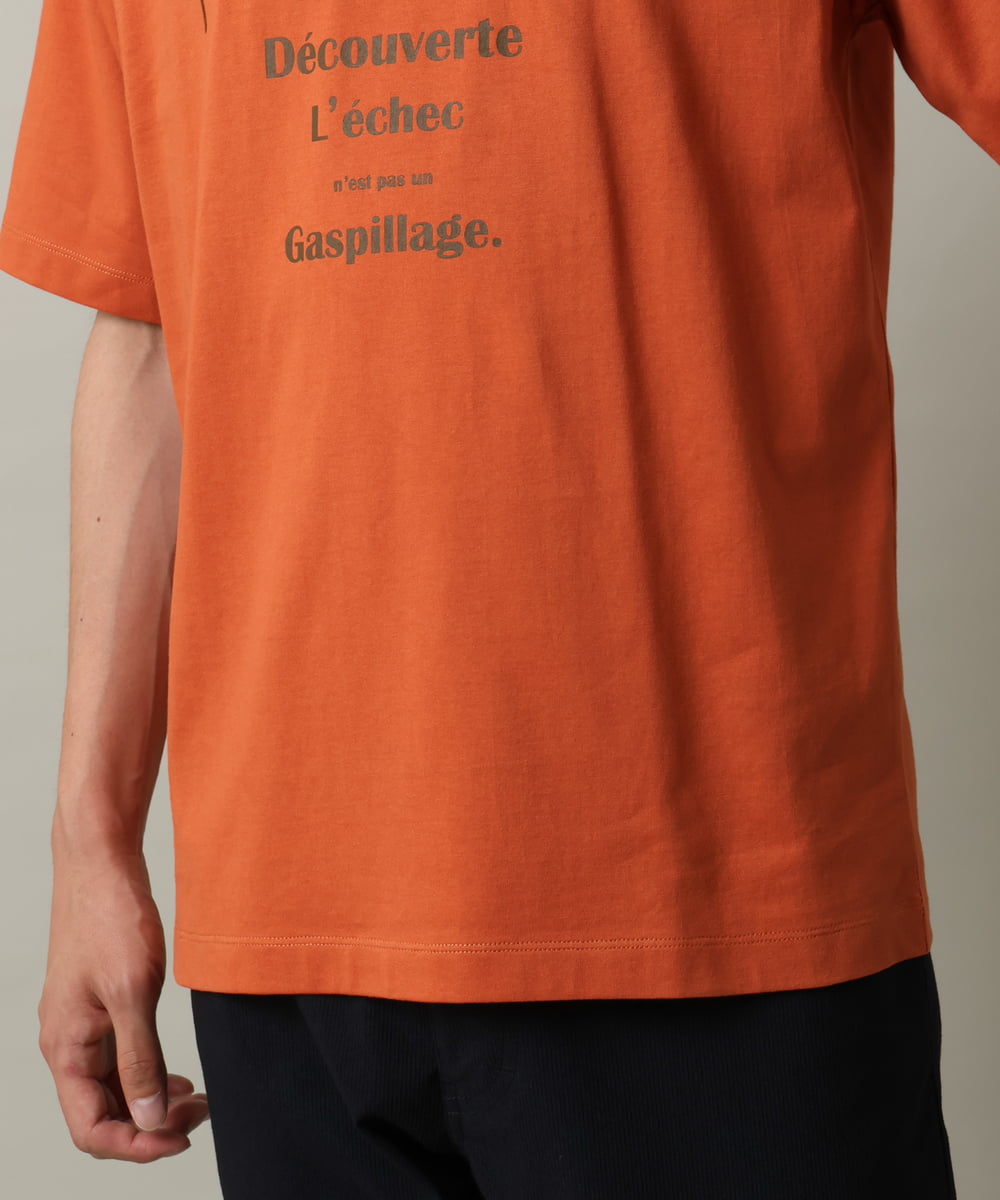 KHKHV13034 a.v.v MEN(アー・ヴェ・ヴェ) 【接触冷感】ロゴプリントセミワイドTシャツ オレンジ