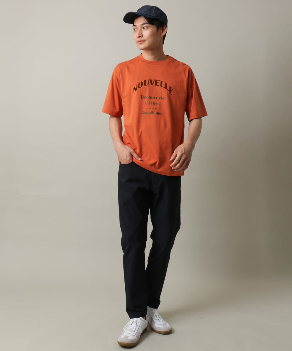 KHKHV13034 a.v.v MEN(アー・ヴェ・ヴェ) 【接触冷感】ロゴプリントセミワイドTシャツ オレンジ
