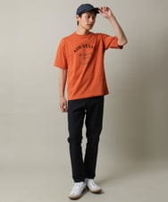 KHKHV13034 a.v.v MEN(アー・ヴェ・ヴェ) 【接触冷感】ロゴプリントセミワイドTシャツ オレンジ