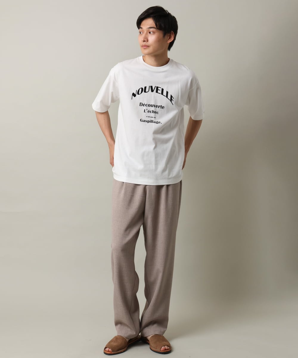 KHKHV13034 a.v.v MEN(アー・ヴェ・ヴェ) 【接触冷感】ロゴプリントセミワイドTシャツ オレンジ