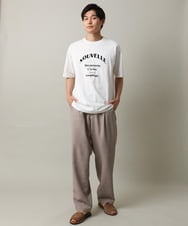 KHKHV13034 a.v.v MEN(アー・ヴェ・ヴェ) 【接触冷感】ロゴプリントセミワイドTシャツ オレンジ