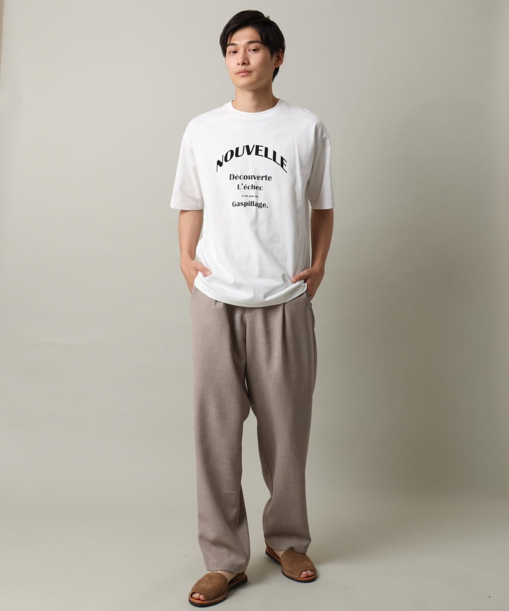 KHKHV13034 a.v.v MEN(アー・ヴェ・ヴェ) 【接触冷感】ロゴプリントセミワイドTシャツ オレンジ