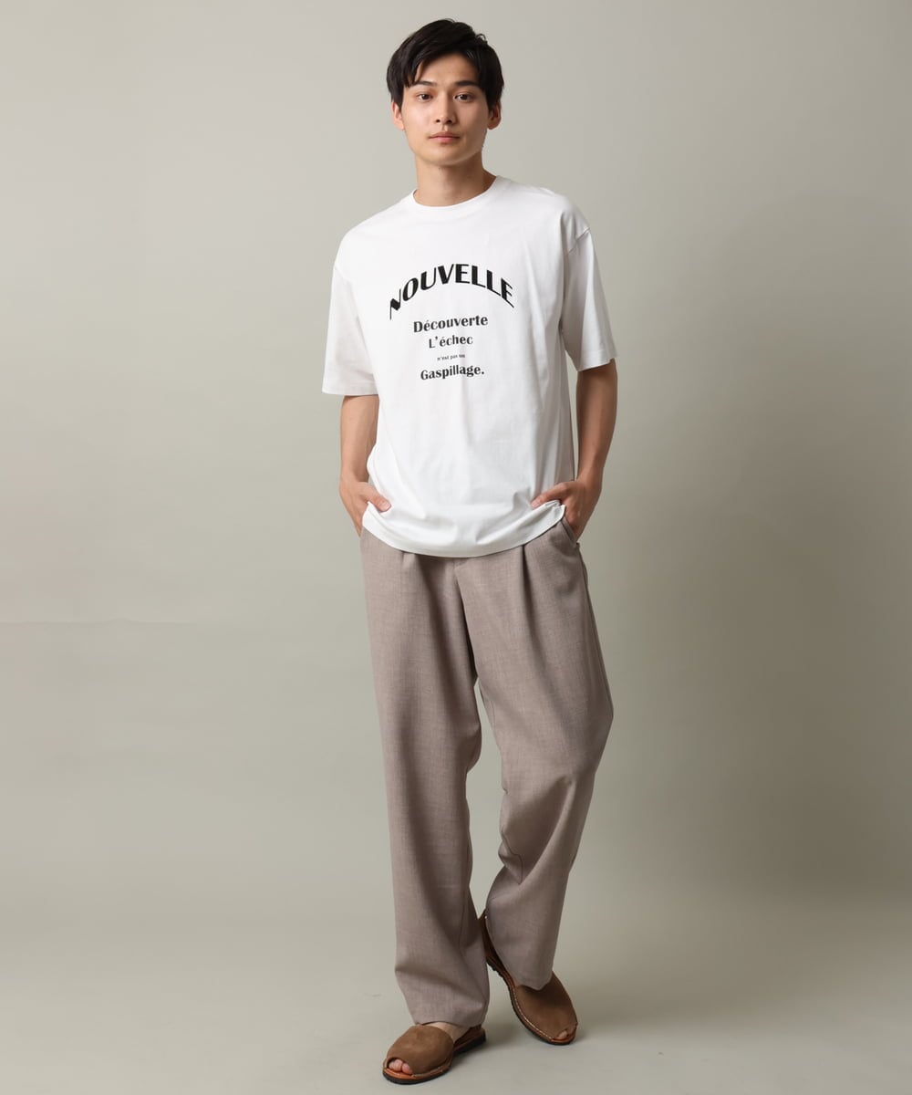 KHKHV13034 a.v.v MEN(アー・ヴェ・ヴェ) 【接触冷感】ロゴプリントセミワイドTシャツ オレンジ