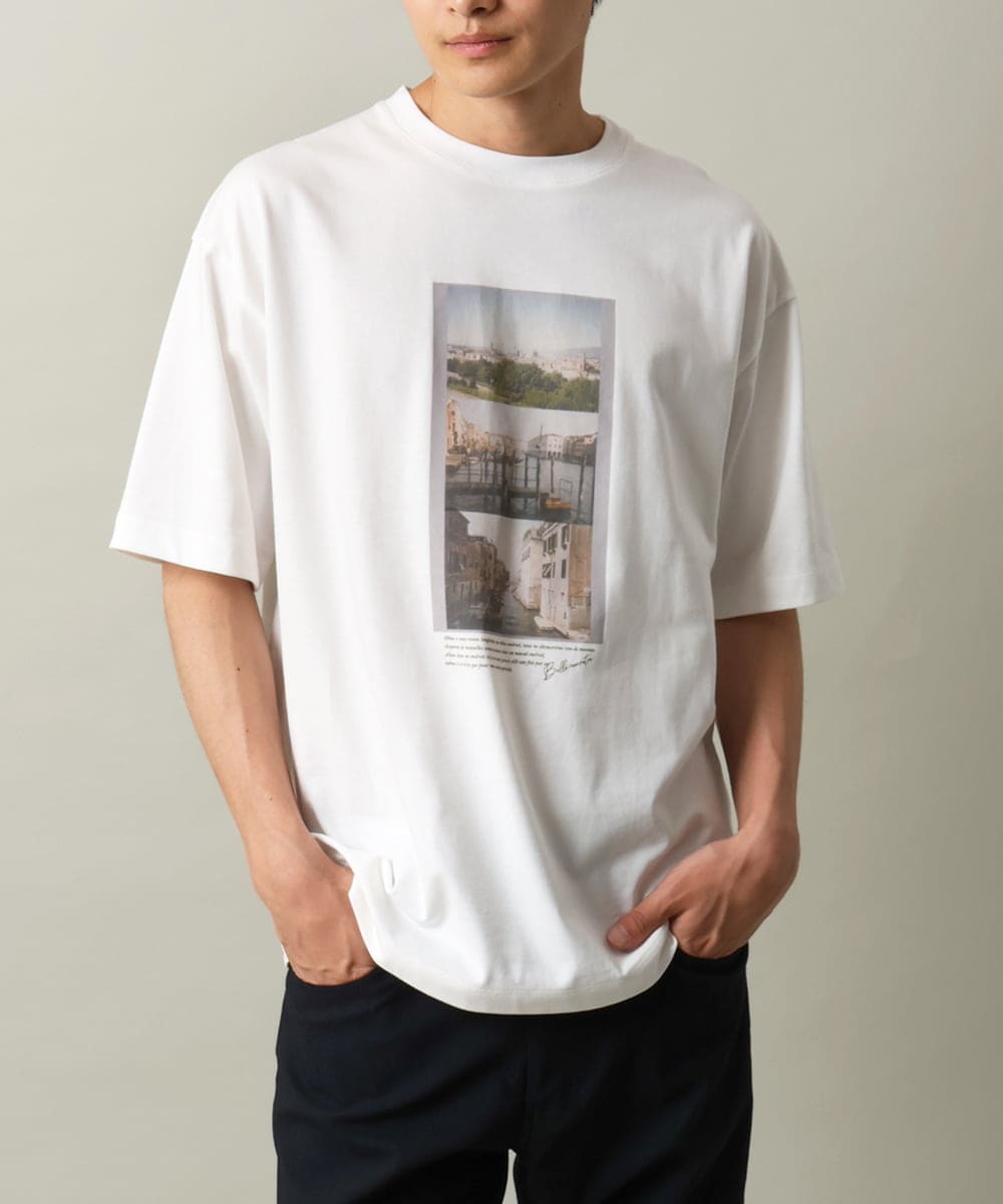 KHKHV14044 a.v.v MEN 【接触冷感】フォトプリントワイドシルエットTシャツ