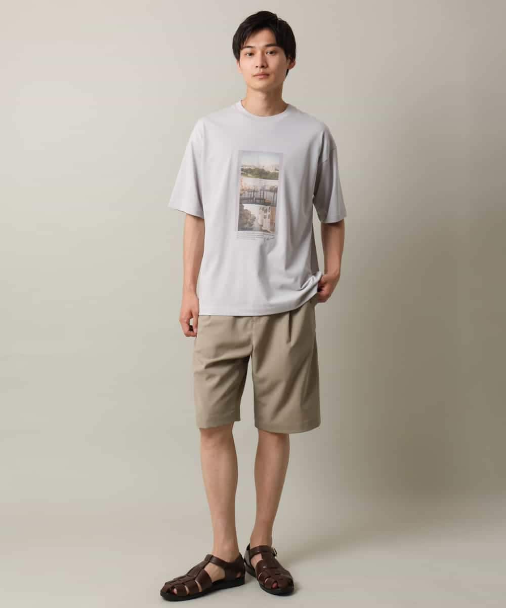 KHKHV14044 a.v.v MEN(アー・ヴェ・ヴェ) 【接触冷感】フォトプリントワイドシルエットTシャツ ライトグレー
