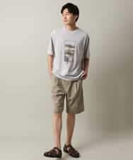 KHKHV14044 a.v.v MEN(アー・ヴェ・ヴェ) 【接触冷感】フォトプリントワイドシルエットTシャツ ライトグレー