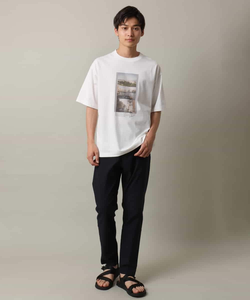 KHKHV14044 a.v.v MEN(アー・ヴェ・ヴェ) 【接触冷感】フォトプリントワイドシルエットTシャツ ライトグレー