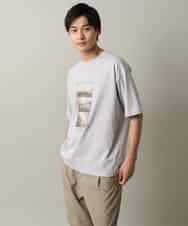 KHKHV14044 a.v.v MEN(アー・ヴェ・ヴェ) 【接触冷感】フォトプリントワイドシルエットTシャツ ライトグレー