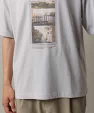 KHKHV14044 a.v.v MEN(アー・ヴェ・ヴェ) 【接触冷感】フォトプリントワイドシルエットTシャツ ライトグレー