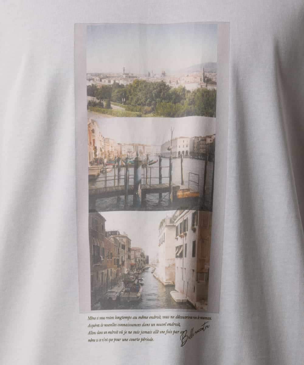 KHKHV14044 a.v.v MEN(アー・ヴェ・ヴェ) 【接触冷感】フォトプリントワイドシルエットTシャツ ライトグレー