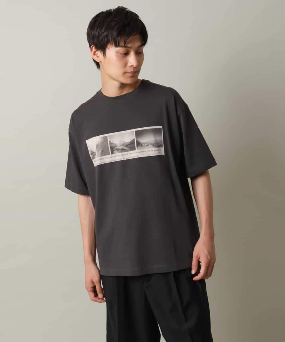 KHKHV15044 a.v.v MEN(アー・ヴェ・ヴェ) 【接触冷感】フォトプリントワイドシルエットカットソー ダークグレー