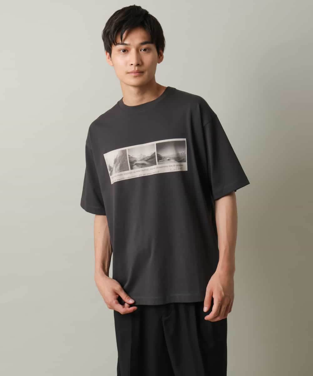 KHKHV15044 a.v.v MEN(アー・ヴェ・ヴェ) 【接触冷感】フォトプリントワイドシルエットカットソー ダークグレー