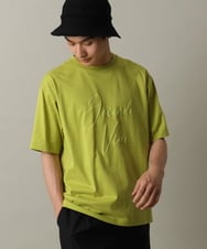 KHKHV16034 a.v.v MEN(アー・ヴェ・ヴェ) 【接触冷感】ビッグロゴ発砲プリントセミワイドTシャツ ライムグリーン
