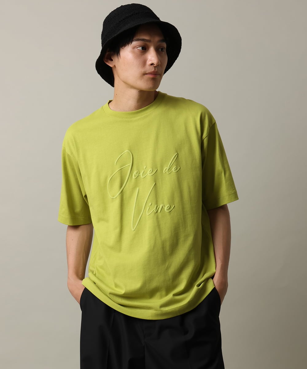 KHKHV16034 a.v.v MEN(アー・ヴェ・ヴェ) 【接触冷感】ビッグロゴ発砲プリントセミワイドTシャツ ライムグリーン
