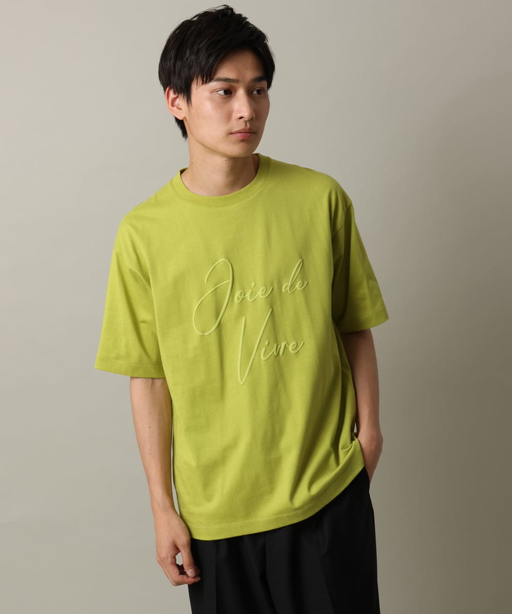 KHKHV16034 a.v.v MEN(アー・ヴェ・ヴェ) 【接触冷感】ビッグロゴ発砲プリントセミワイドTシャツ ライムグリーン