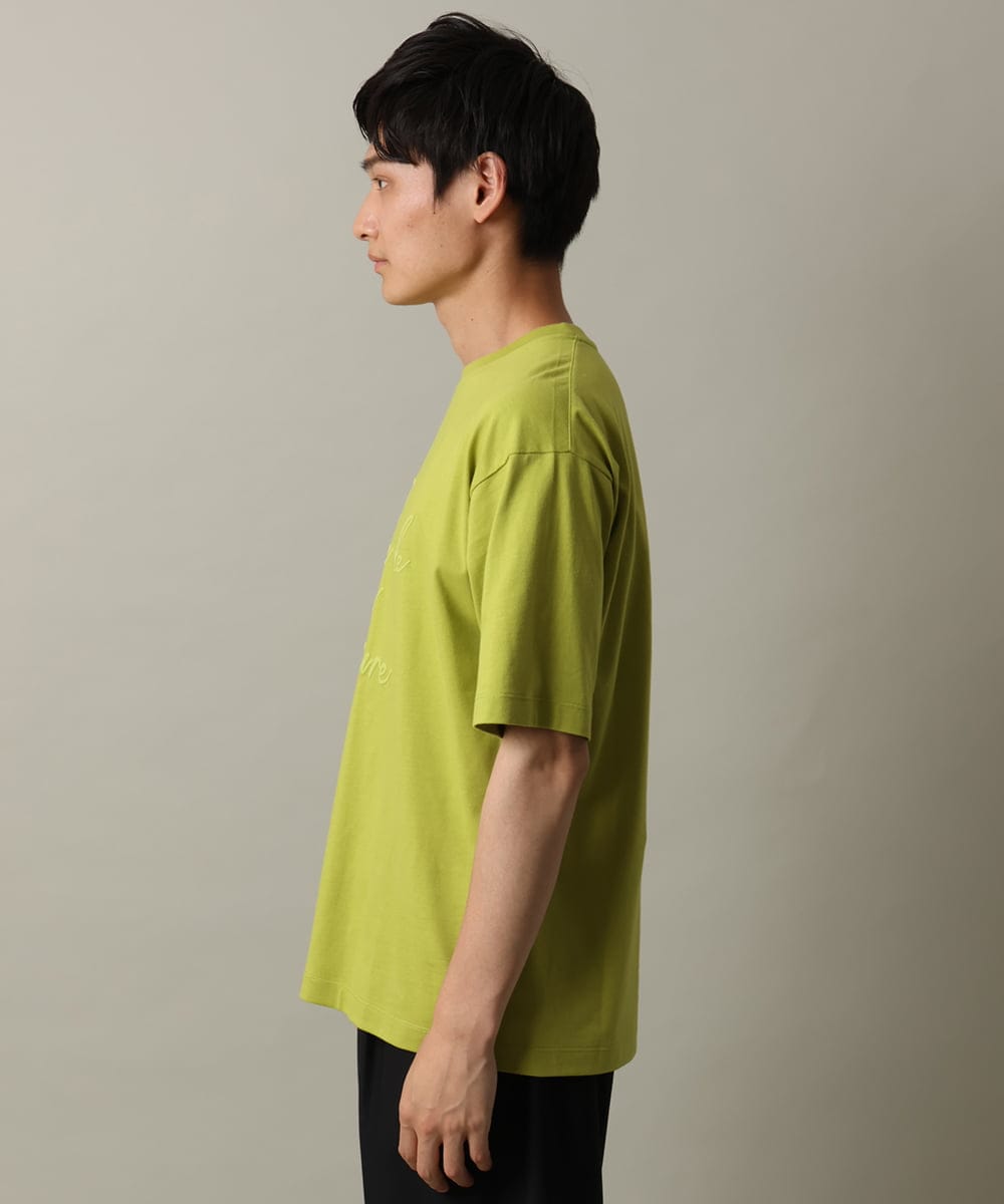 KHKHV16034 a.v.v MEN(アー・ヴェ・ヴェ) 【接触冷感】ビッグロゴ発砲プリントセミワイドTシャツ ライムグリーン