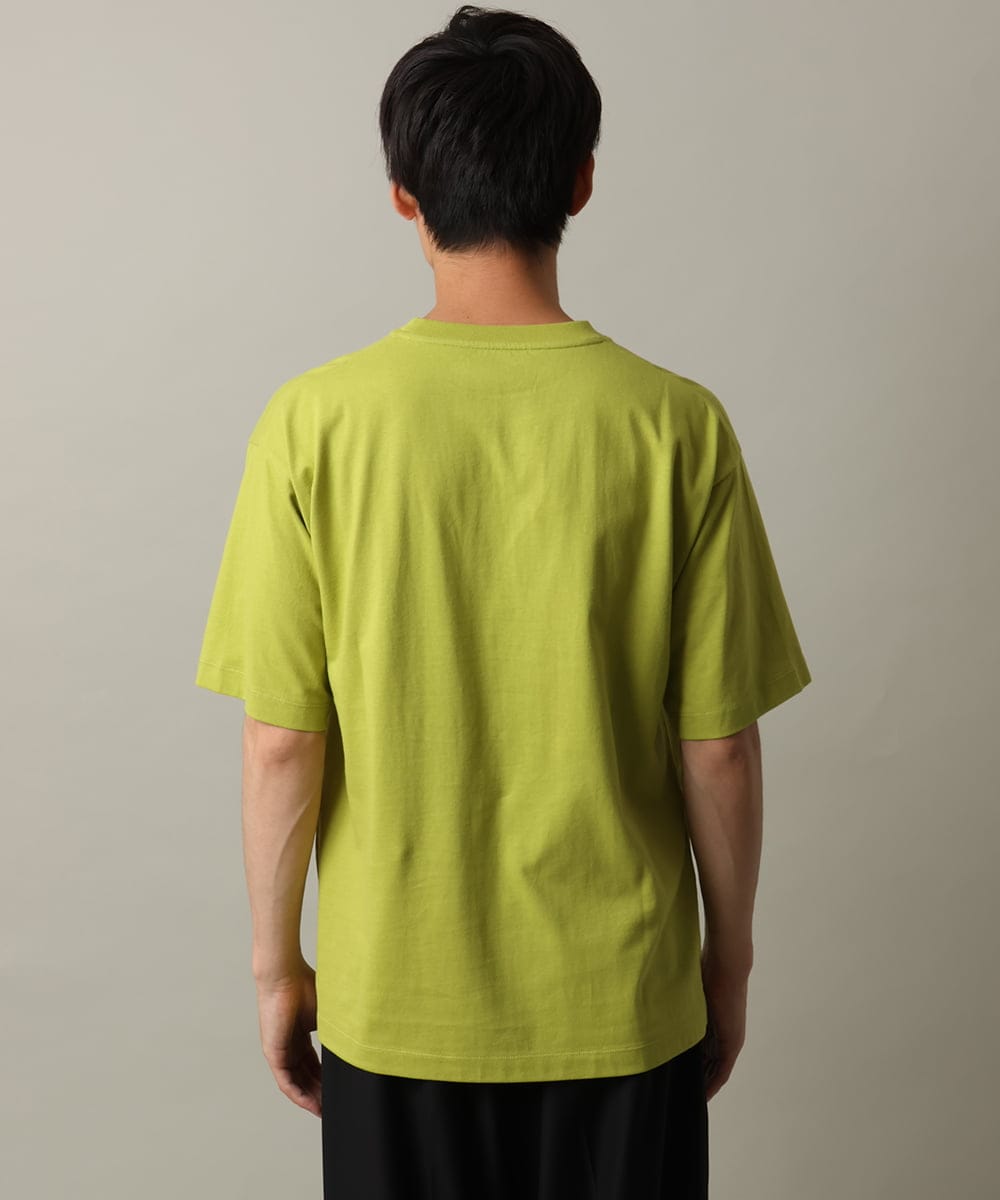 KHKHV16034 a.v.v MEN(アー・ヴェ・ヴェ) 【接触冷感】ビッグロゴ発砲プリントセミワイドTシャツ ライムグリーン