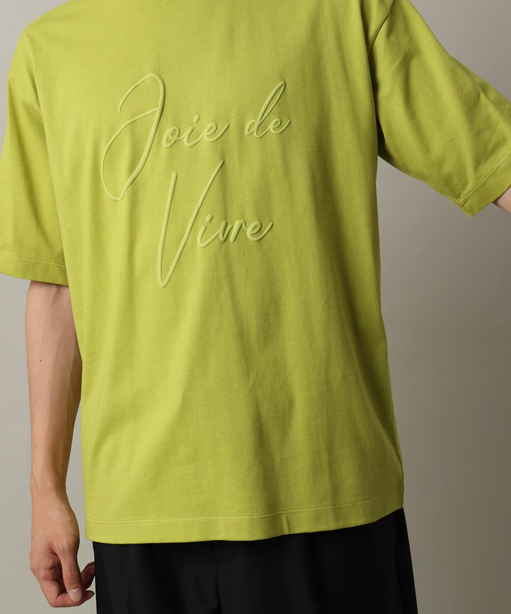 KHKHV16034 a.v.v MEN(アー・ヴェ・ヴェ) 【接触冷感】ビッグロゴ発砲プリントセミワイドTシャツ ライムグリーン