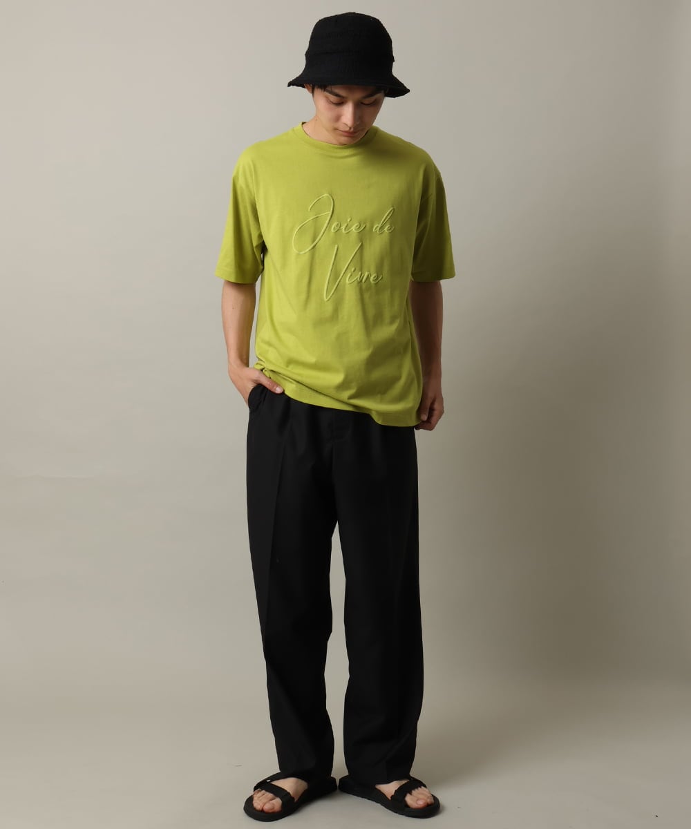 KHKHV16034 a.v.v MEN(アー・ヴェ・ヴェ) 【接触冷感】ビッグロゴ発砲プリントセミワイドTシャツ ライムグリーン