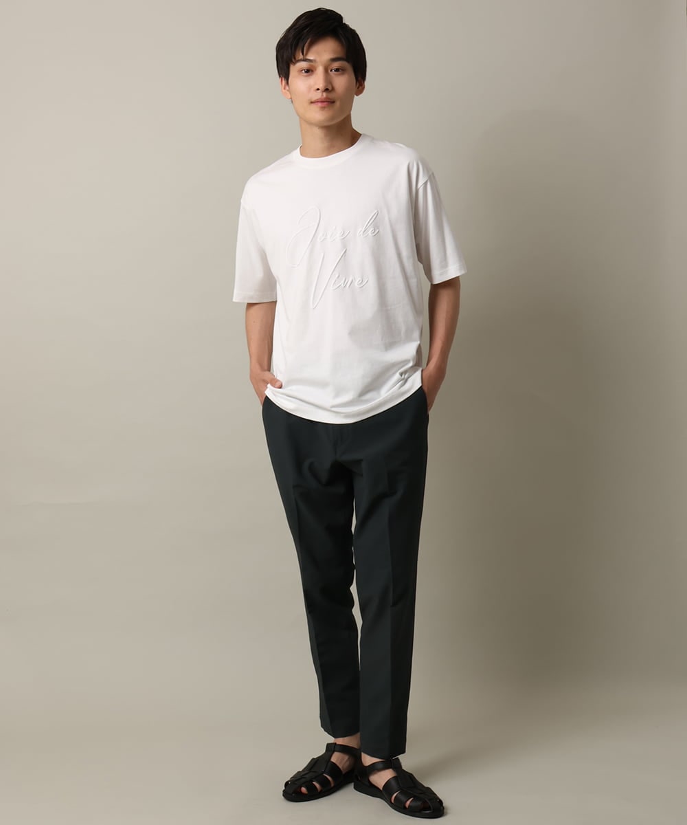 KHKHV16034 a.v.v MEN(アー・ヴェ・ヴェ) 【接触冷感】ビッグロゴ発砲プリントセミワイドTシャツ ライムグリーン