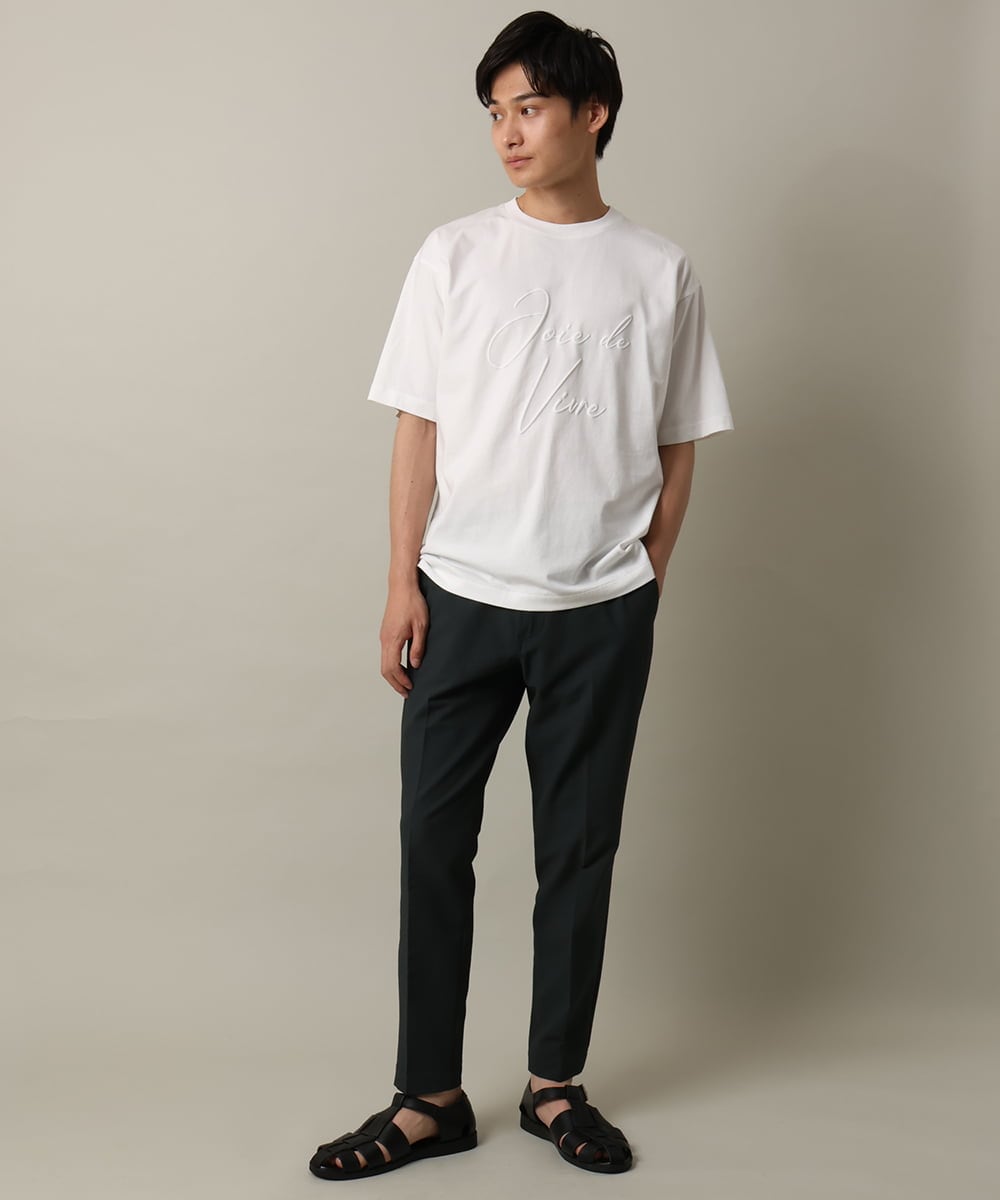 KHKHV16034 a.v.v MEN(アー・ヴェ・ヴェ) 【接触冷感】ビッグロゴ発砲プリントセミワイドTシャツ ライムグリーン