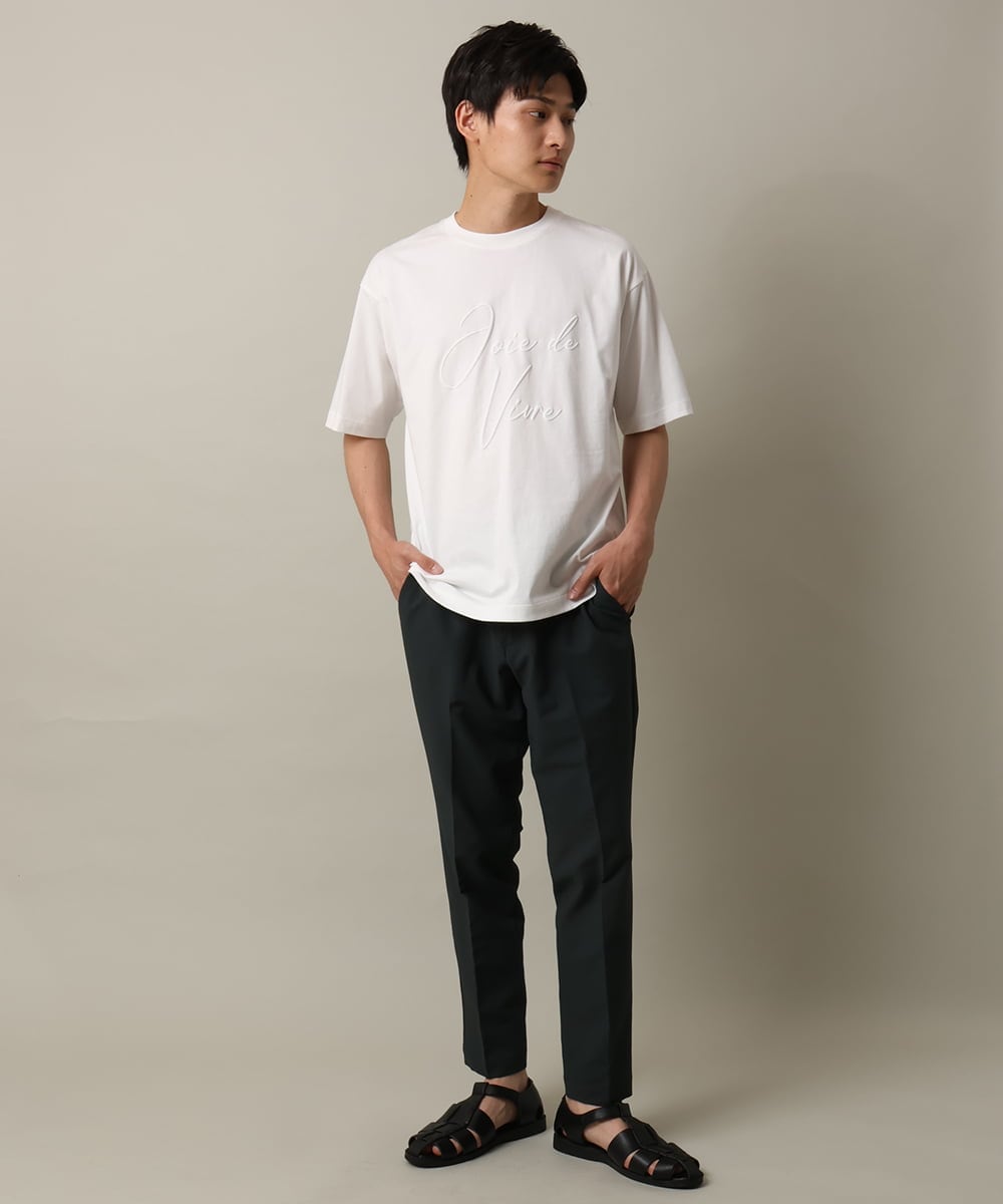 KHKHV16034 a.v.v MEN(アー・ヴェ・ヴェ) 【接触冷感】ビッグロゴ発砲プリントセミワイドTシャツ ライムグリーン