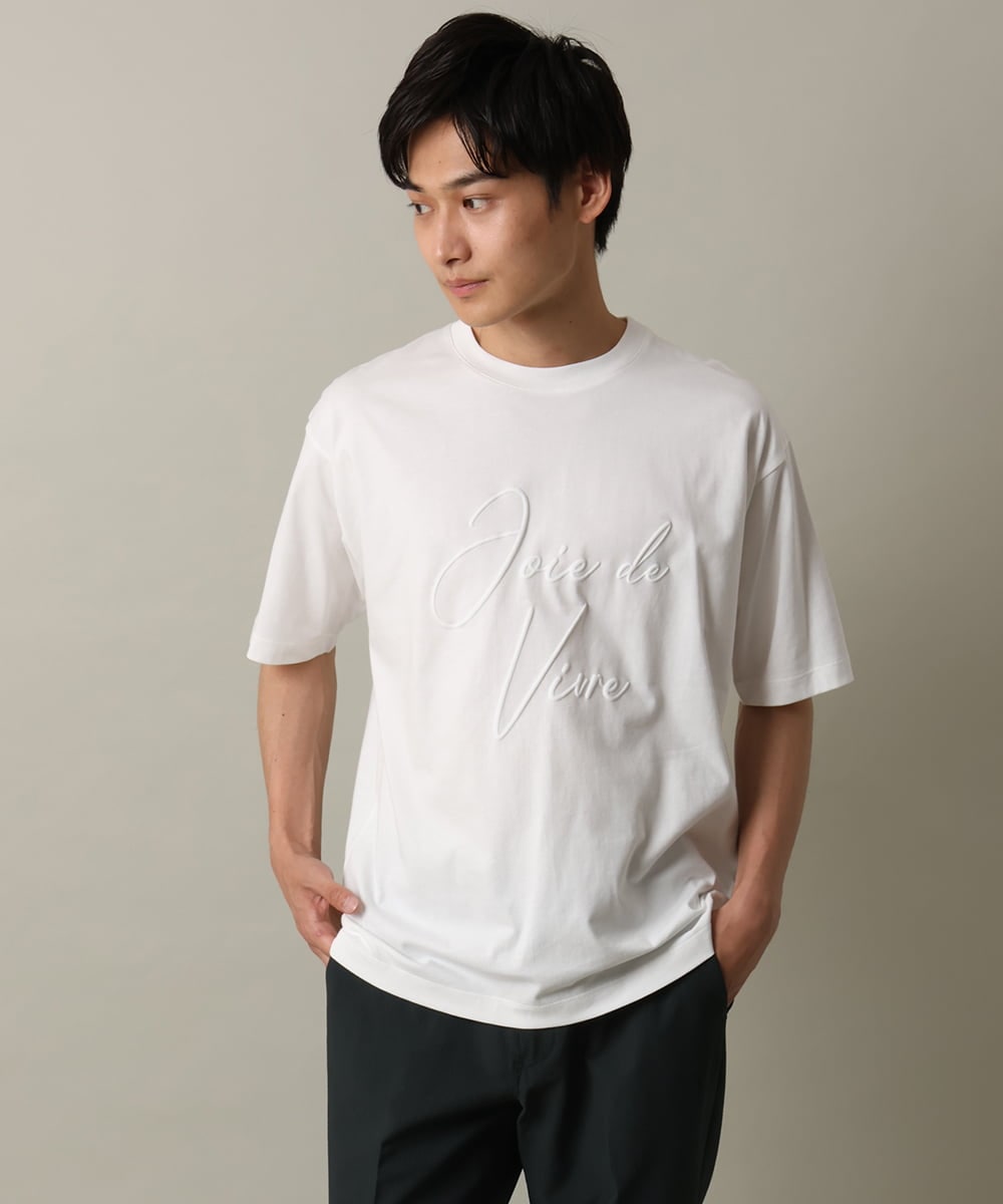 KHKHV16034 a.v.v MEN(アー・ヴェ・ヴェ) 【接触冷感】ビッグロゴ発砲プリントセミワイドTシャツ ライムグリーン
