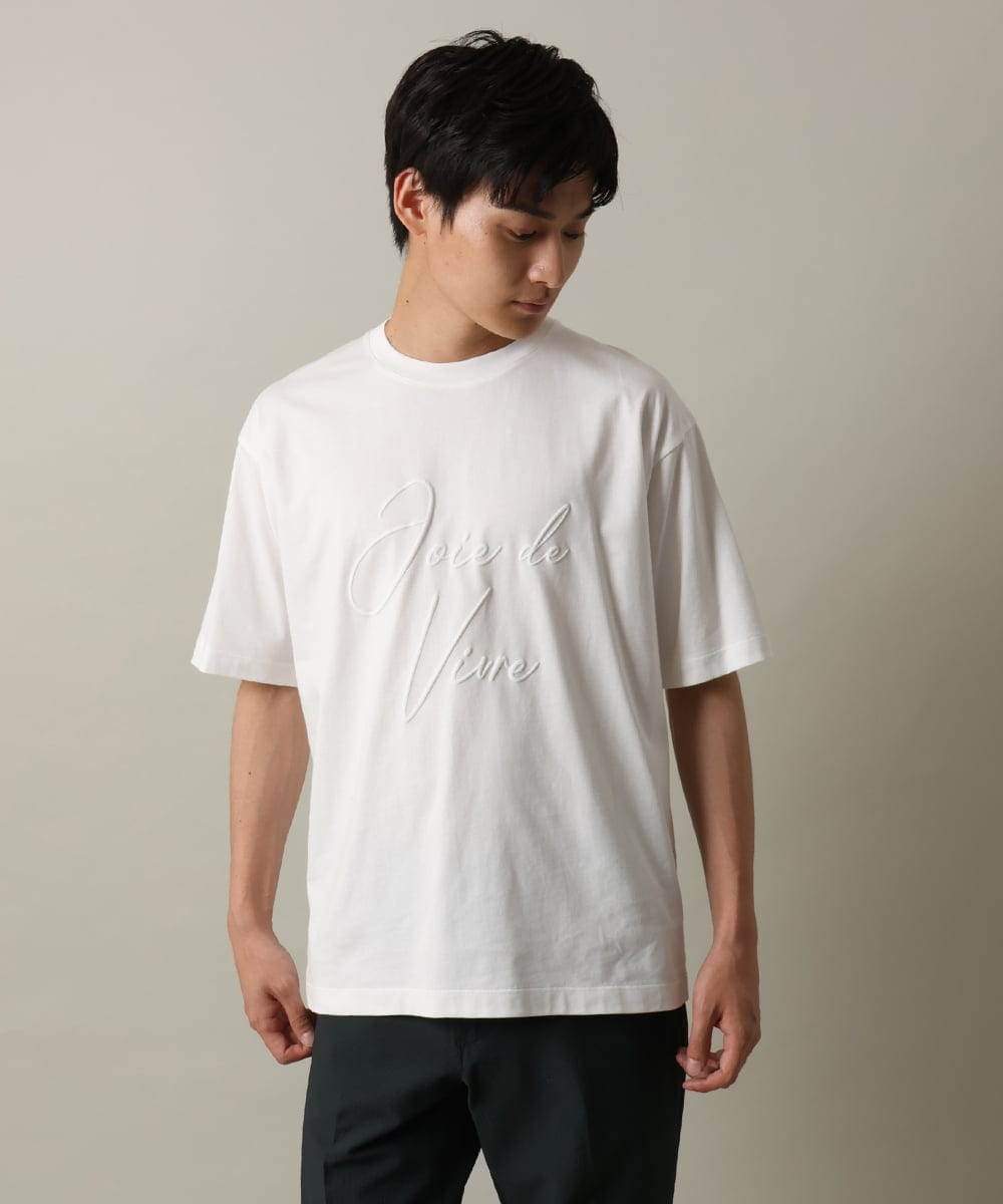 KHKHV16034 a.v.v MEN(アー・ヴェ・ヴェ) 【接触冷感】ビッグロゴ発砲プリントセミワイドTシャツ ライムグリーン
