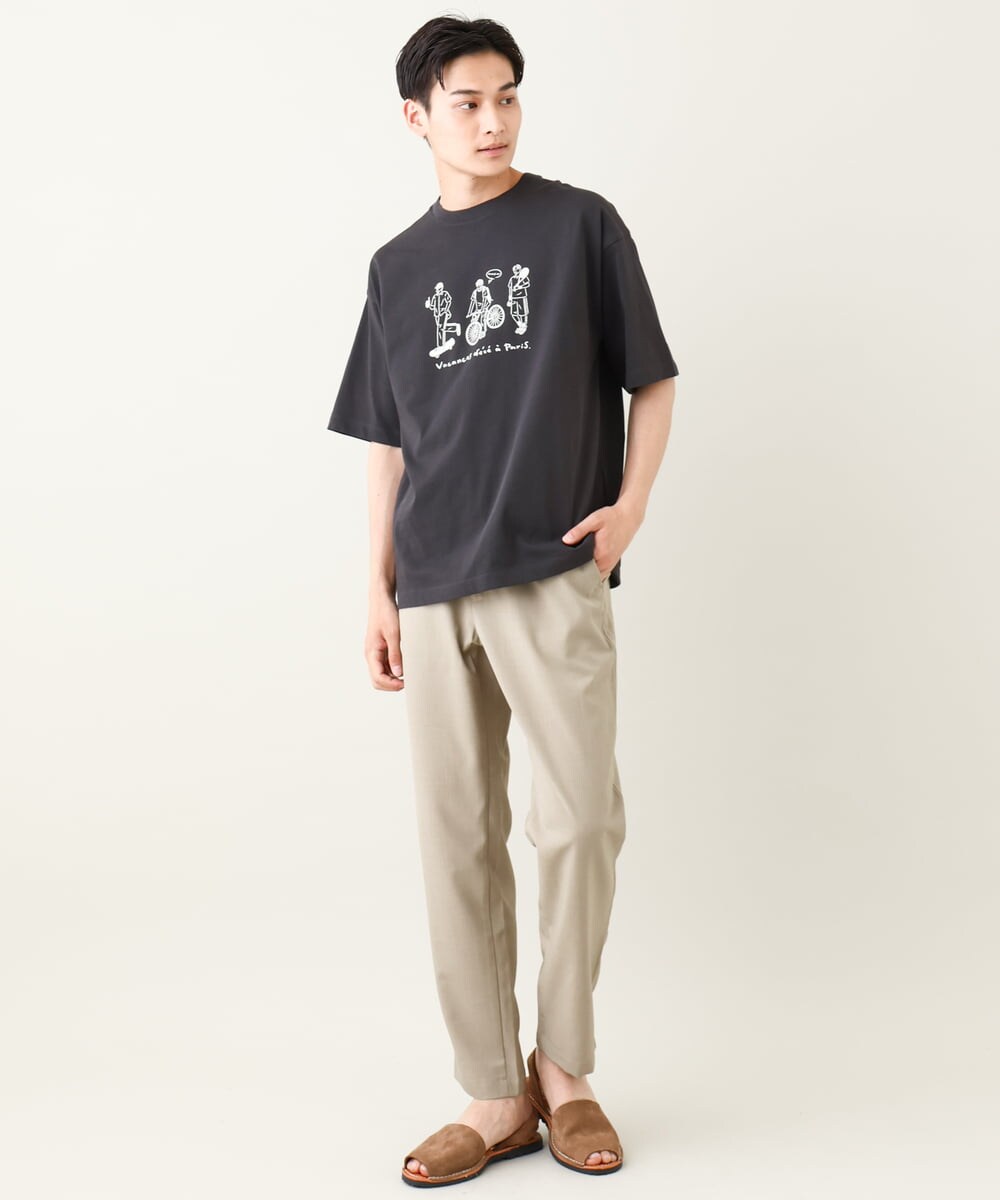 KHKHV61044 a.v.v MEN(アー・ヴェ・ヴェ) 【ucaU×a.v.vコラボ】イラストワイドシルエットTシャツ ダークグレー