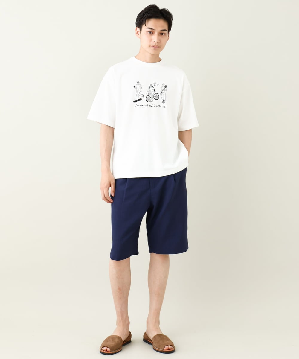KHKHV61044 a.v.v MEN(アー・ヴェ・ヴェ) 【ucaU×a.v.vコラボ】イラストワイドシルエットTシャツ ダークグレー