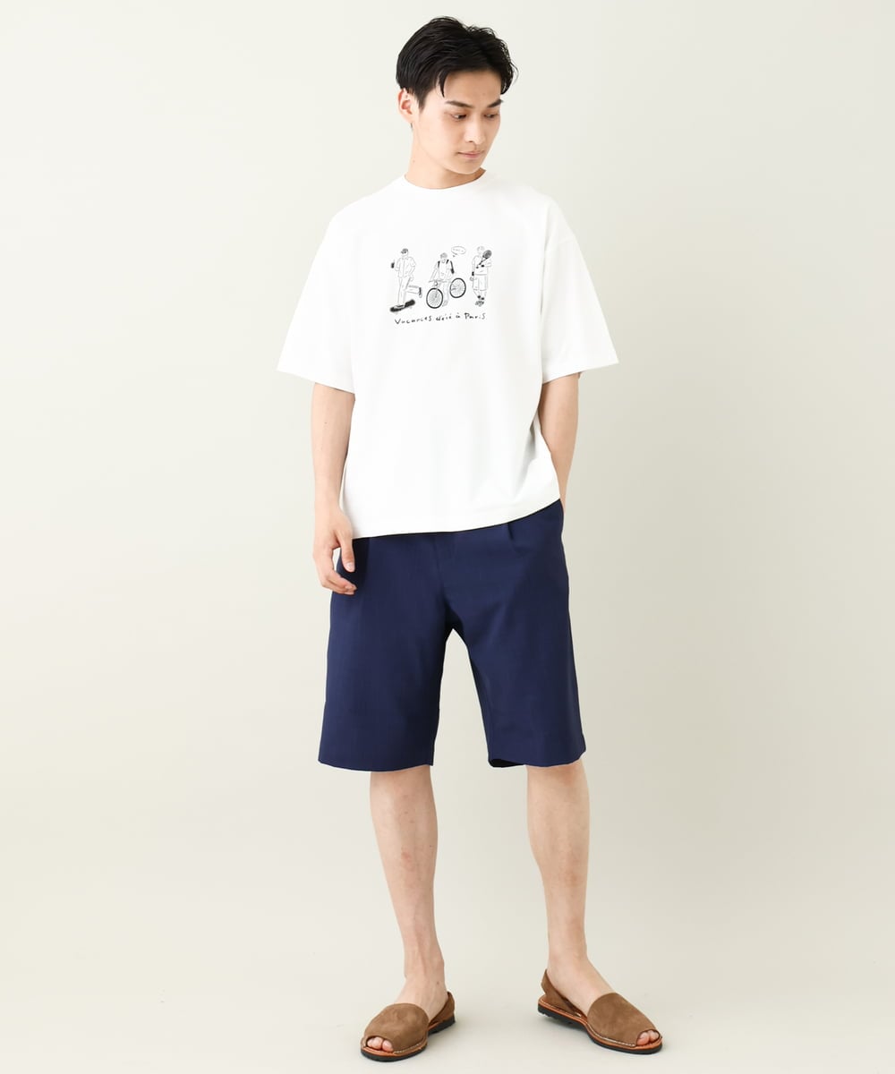 KHKHV61044 a.v.v MEN(アー・ヴェ・ヴェ) 【ucaU×a.v.vコラボ】イラストワイドシルエットTシャツ ダークグレー
