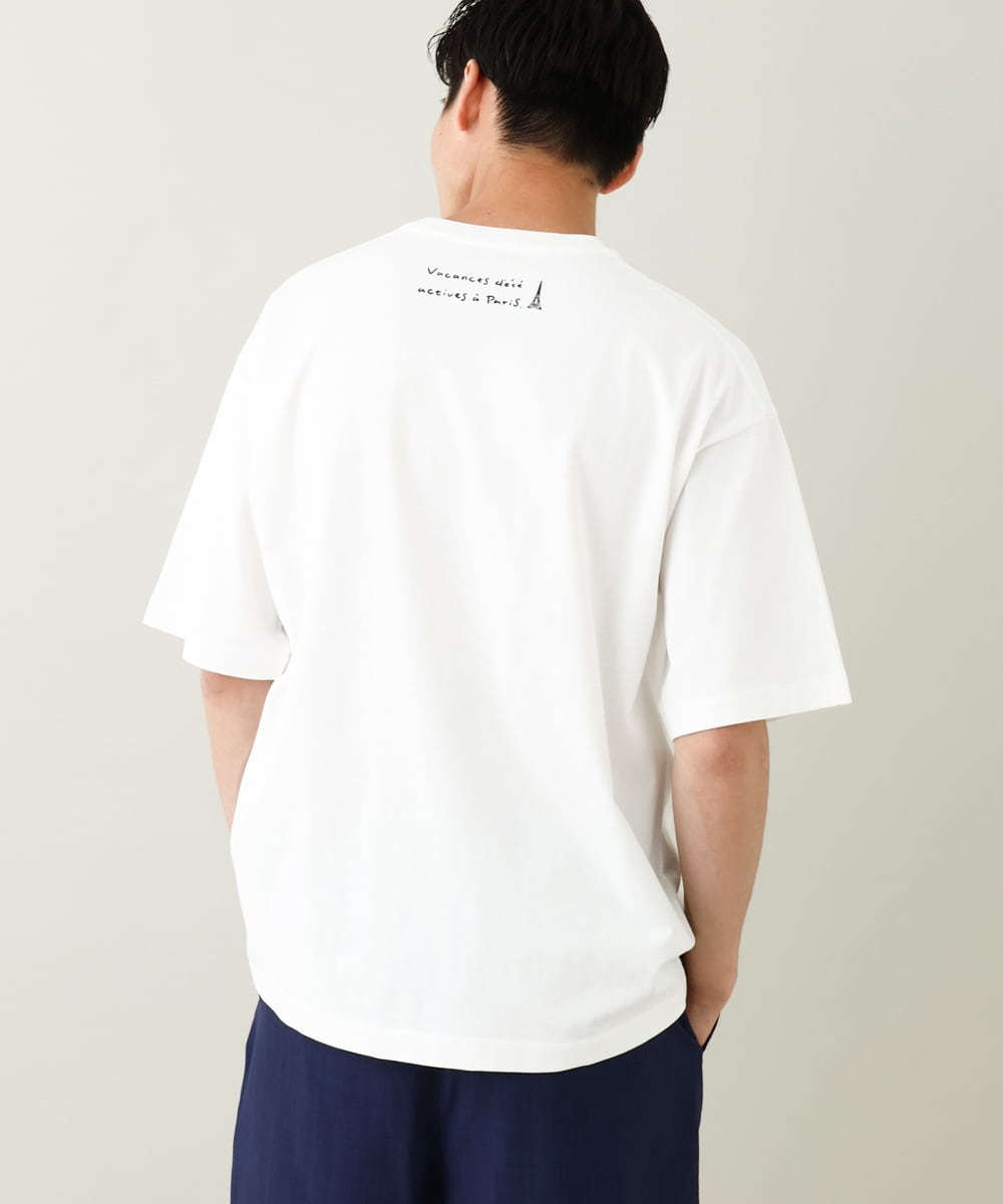 KHKHV61044 a.v.v MEN(アー・ヴェ・ヴェ) 【ucaU×a.v.vコラボ】イラストワイドシルエットTシャツ ダークグレー