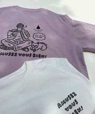 KHKHV62044 a.v.v MEN(アー・ヴェ・ヴェ) 【ucaU×a.v.vコラボ】イラストワイドシルエットTシャツ ピンク