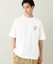 KHKHV62044 a.v.v MEN(アー・ヴェ・ヴェ) 【ucaU×a.v.vコラボ】イラストワイドシルエットTシャツ ピンク