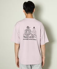 KHKHV62044 a.v.v MEN(アー・ヴェ・ヴェ) 【ucaU×a.v.vコラボ】イラストワイドシルエットTシャツ ピンク