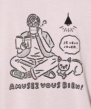 KHKHV62044 a.v.v MEN(アー・ヴェ・ヴェ) 【ucaU×a.v.vコラボ】イラストワイドシルエットTシャツ ピンク