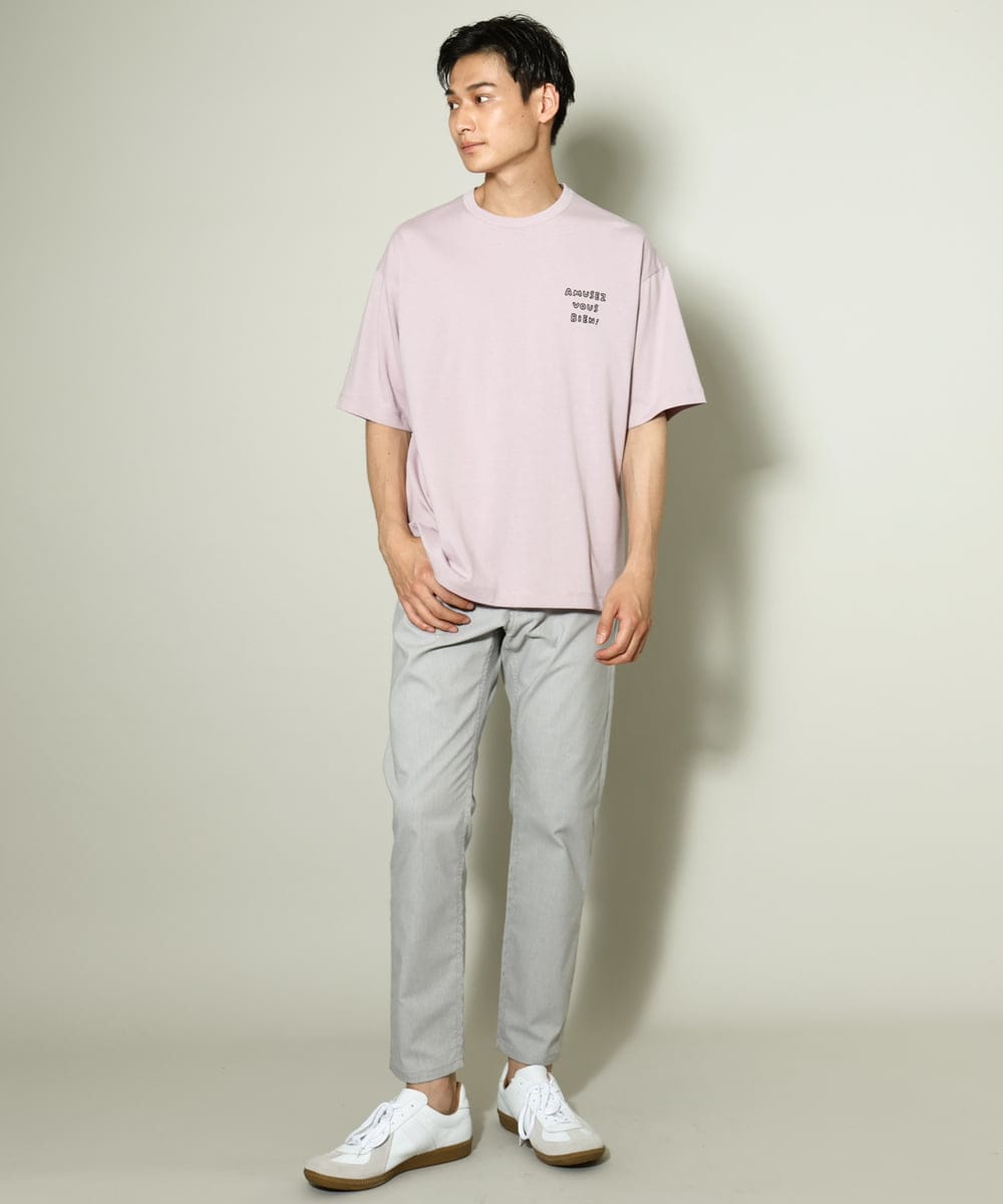 KHKHV62044 a.v.v MEN(アー・ヴェ・ヴェ) 【ucaU×a.v.vコラボ】イラストワイドシルエットTシャツ ピンク