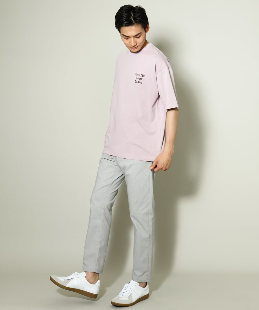 KHKHV62044 a.v.v MEN(アー・ヴェ・ヴェ) 【ucaU×a.v.vコラボ】イラストワイドシルエットTシャツ ピンク