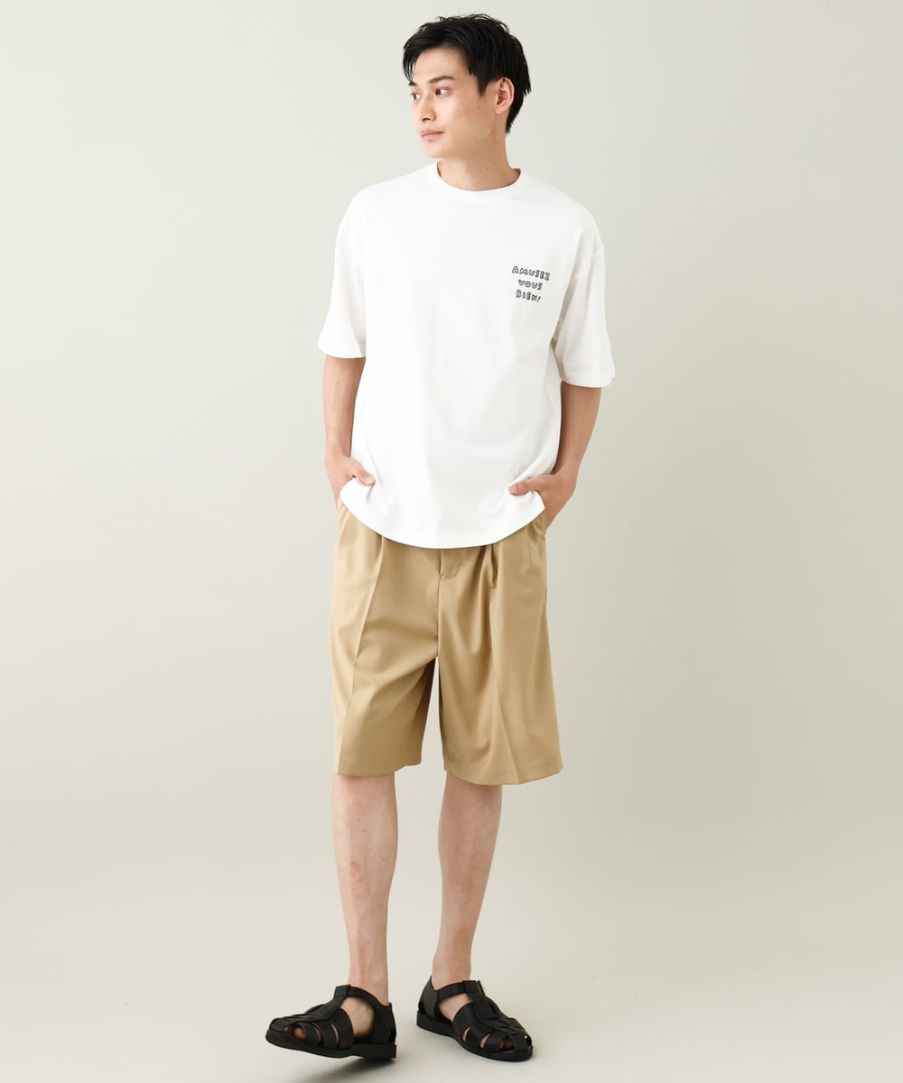 KHKHV62044 a.v.v MEN(アー・ヴェ・ヴェ) 【ucaU×a.v.vコラボ】イラストワイドシルエットTシャツ ピンク