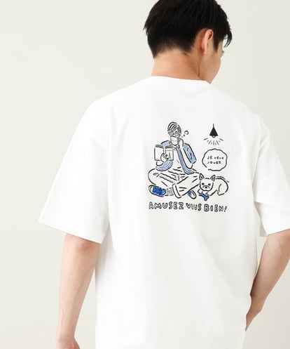 KHKHV62044 a.v.v MEN 【ucaU×a.v.vコラボ】イラストワイドシルエットTシャツ