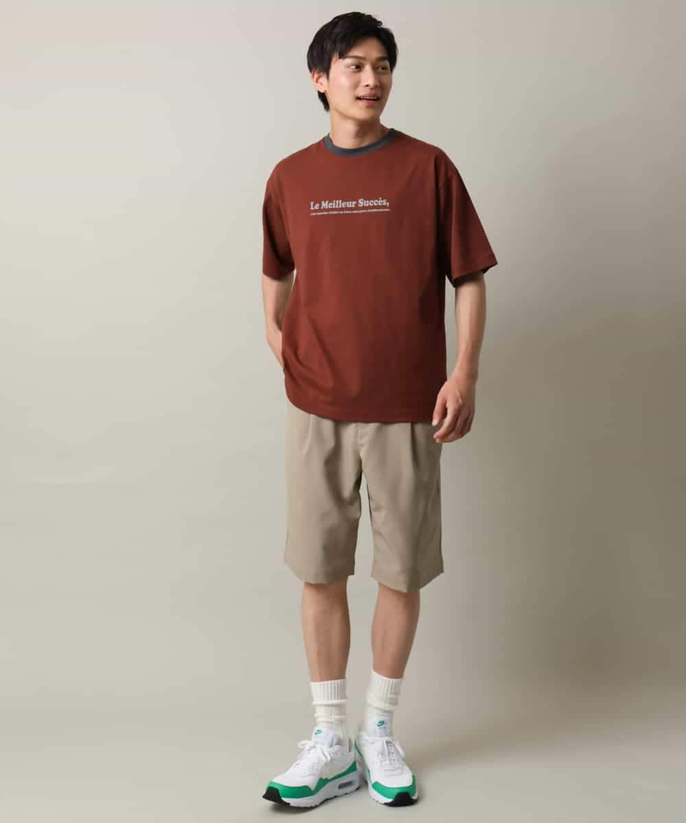 KHKHV73034 a.v.v MEN(アー・ヴェ・ヴェ) 【接触冷感】ミニロゴ トリムTシャツ ブラウン