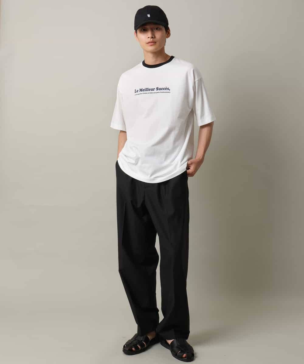 KHKHV73034 a.v.v MEN(アー・ヴェ・ヴェ) 【接触冷感】ミニロゴ トリムTシャツ ブラウン