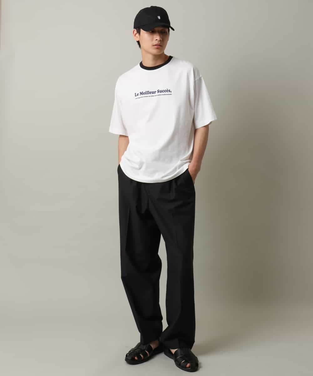 KHKHV73034 a.v.v MEN(アー・ヴェ・ヴェ) 【接触冷感】ミニロゴ トリムTシャツ ブラウン