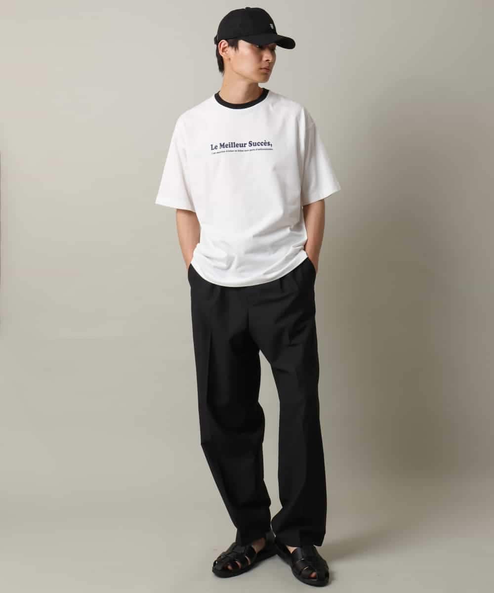 KHKHV73034 a.v.v MEN(アー・ヴェ・ヴェ) 【接触冷感】ミニロゴ トリムTシャツ ブラウン