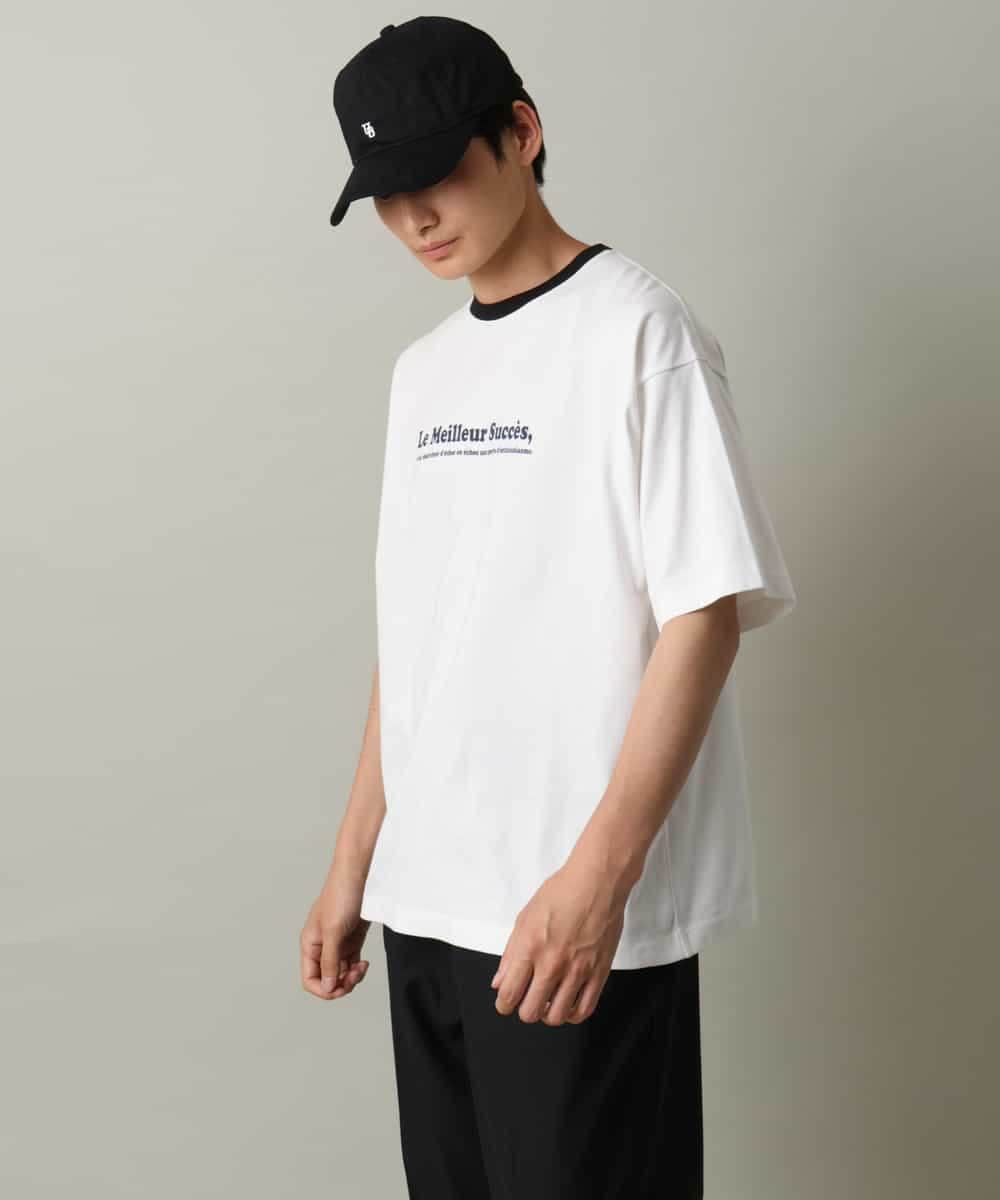 KHKHV73034 a.v.v MEN(アー・ヴェ・ヴェ) 【接触冷感】ミニロゴ トリムTシャツ ブラウン