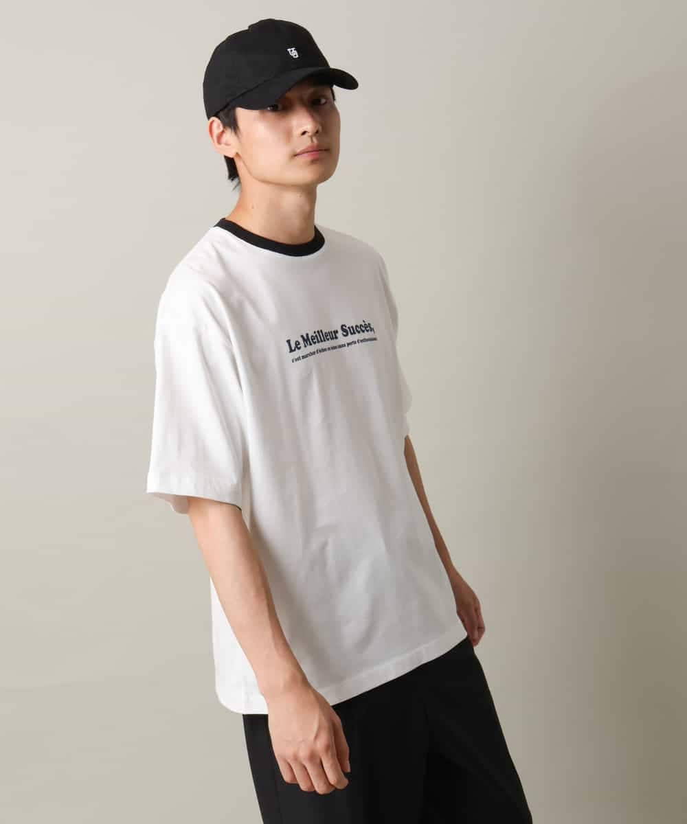 KHKHV73034 a.v.v MEN(アー・ヴェ・ヴェ) 【接触冷感】ミニロゴ トリムTシャツ ブラウン