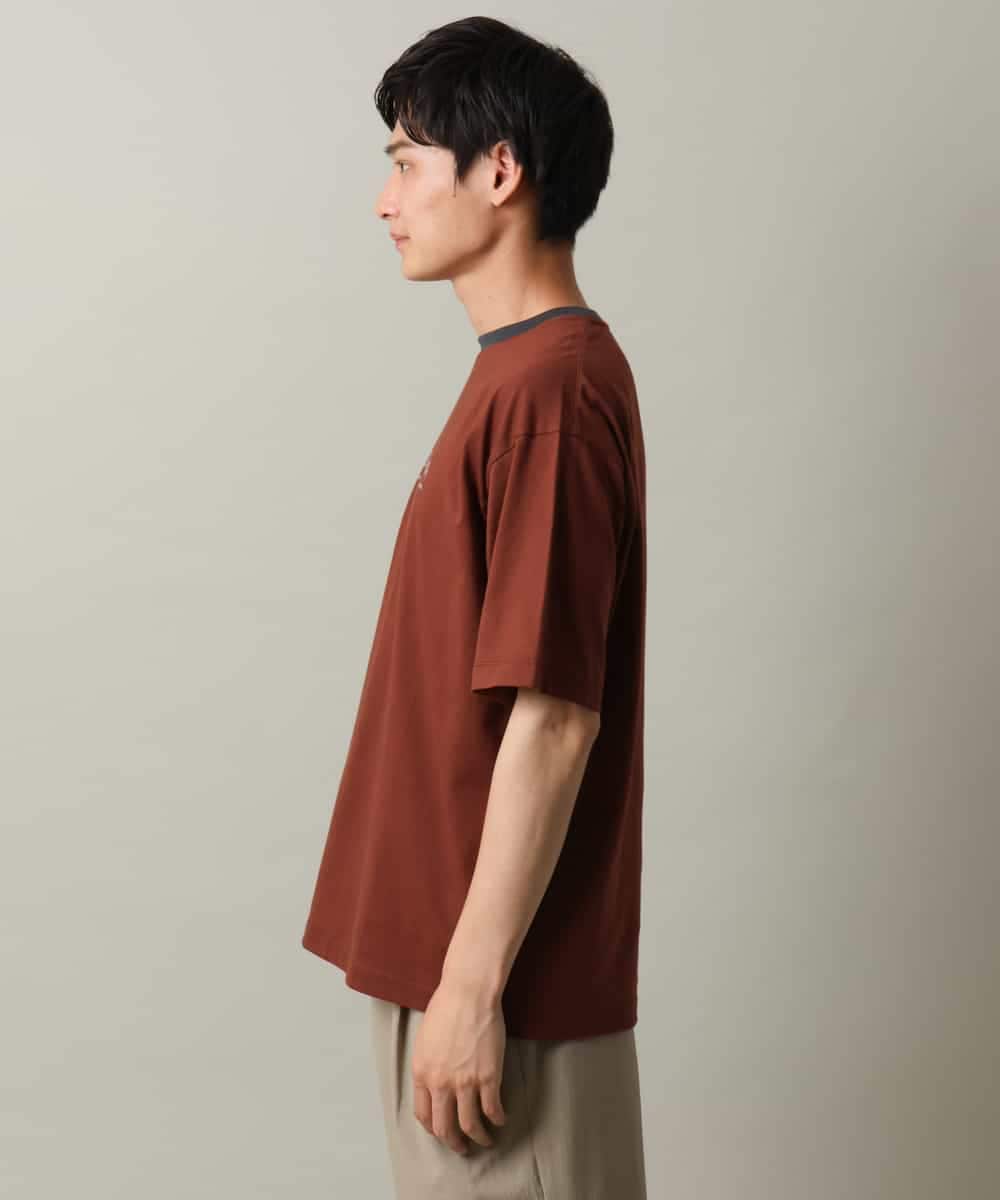 KHKHV73034 a.v.v MEN(アー・ヴェ・ヴェ) 【接触冷感】ミニロゴ トリムTシャツ ブラウン
